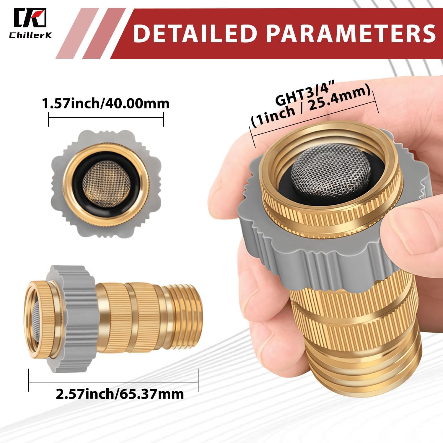 RV Hi-Flow Water Pressure Regulator 40-50 psi, 3/4 Inch Thread Lead-Free Brass Inline Water Pressure Reducer for Camper, Trailer, RV Plumbing System