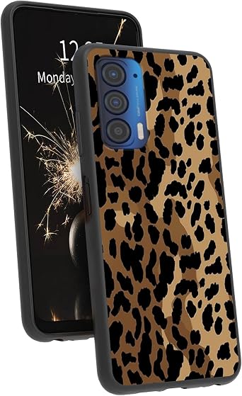 Compatible with Motorola Moto Edge 2021 Case Pattern for Women Men Girls Soft Slim TPU Shockproof Cover Case for Motorola Edge 5G UW, Leopard Print