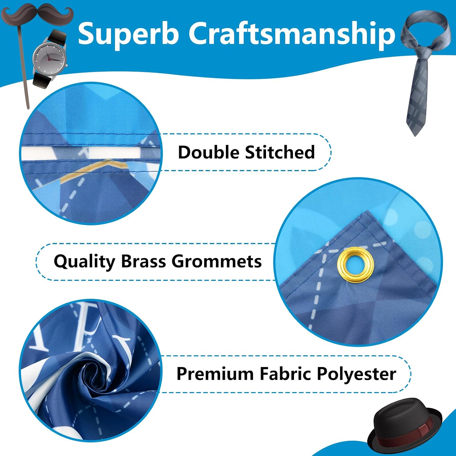 Fathers Day Banner Decorations 72" x 48" image 2