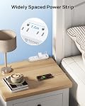 TROND Barre d'alimentation de pince de bureau avec protecteur de surpression, PD 20W USB C Bande de puissance, 4 Sorties 4 USB Ports, 6ft Cord d'extension de prise plat intérieur, ETL Inscrit, Mont pour 1.97" L'essentiel de la maison de bord de table, blanc