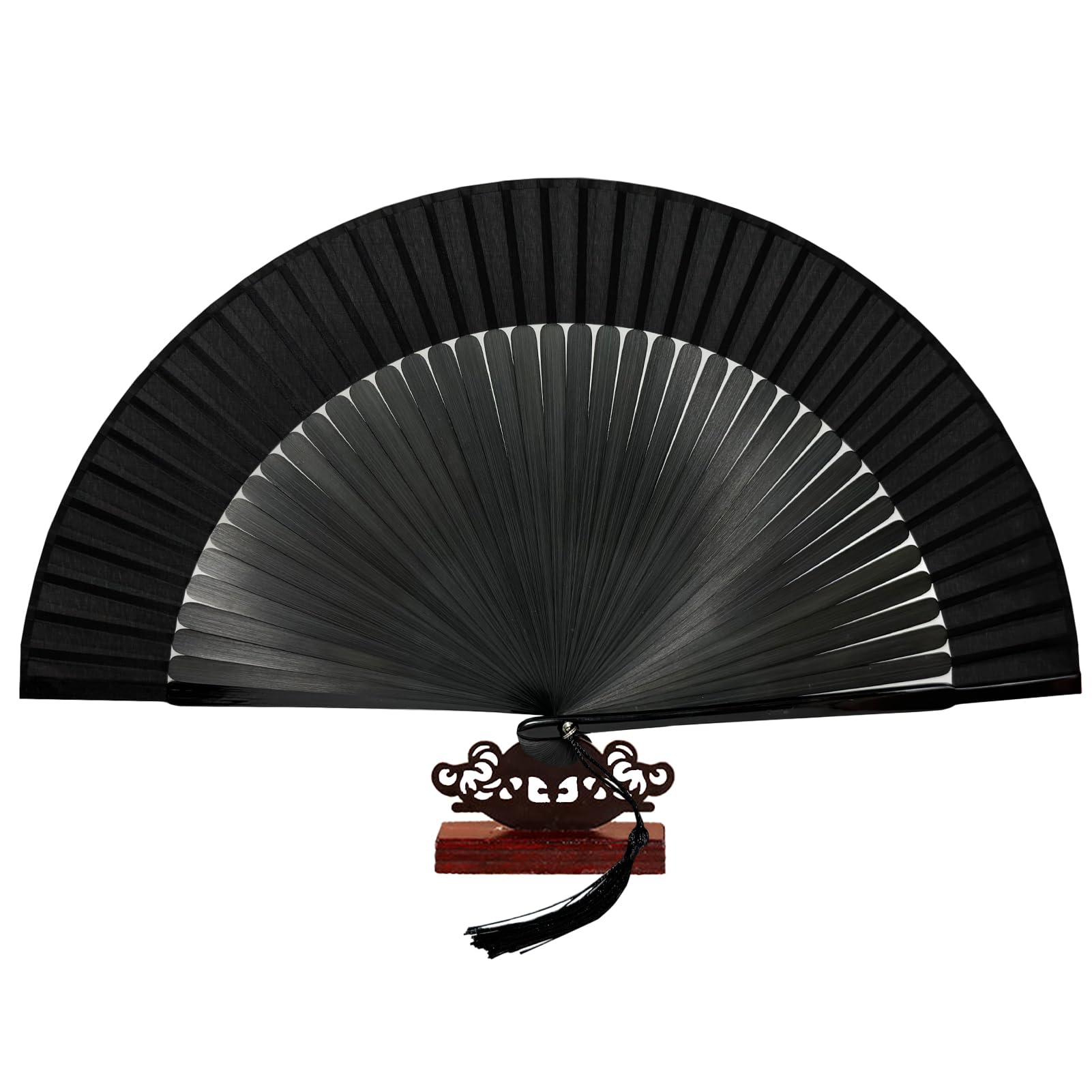 EOSAU Hand Fans for Women Foldable - Bamboo Silk Folding Fan Handheld, Fans for Line Dancing Wedding, Portable Bridal Party Favor, Elegant Church