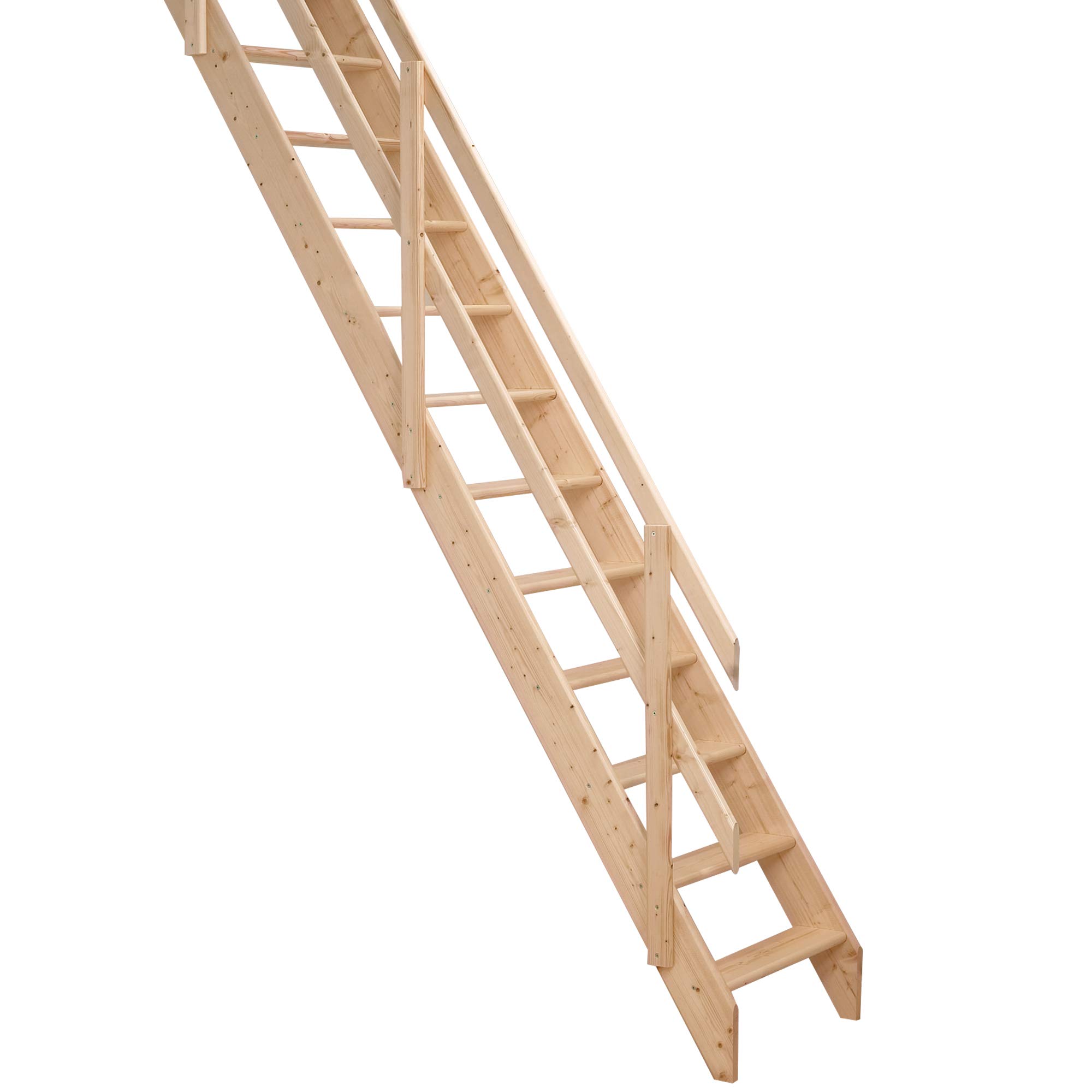 BPS Access Solutions Bps Deluxe Extra Wide Space Saving StaircaseFloor Height Up To 2.83MDurable Spruce Wood300Kg Load Rating from B&Q