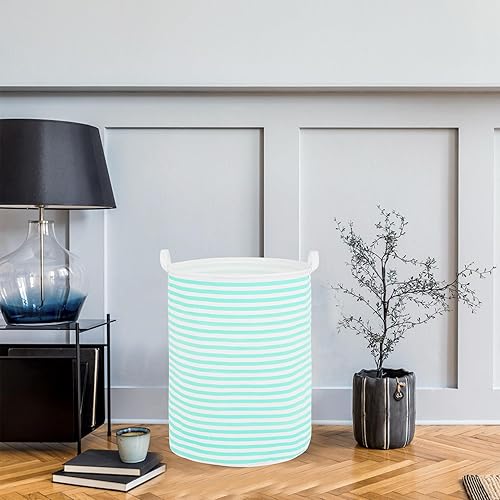 Miniatura 6 de Cesta organizadora de lavandería plegable grande, portátil, plegable, cesta de almacenamiento con asas (forro impermeable, viajes de menta)