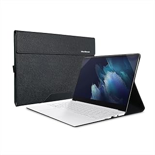 Cover for 13.3” Samsung Galaxy Book3 360 & Galaxy Book2 Pro/Pro 360 & Book Pro 360/Pro 360 & Galaxy Book Flex/Flex Alpha/S/Ion 13 inch Laptop,PU Leather Slim Shell Case,S002-13-Black