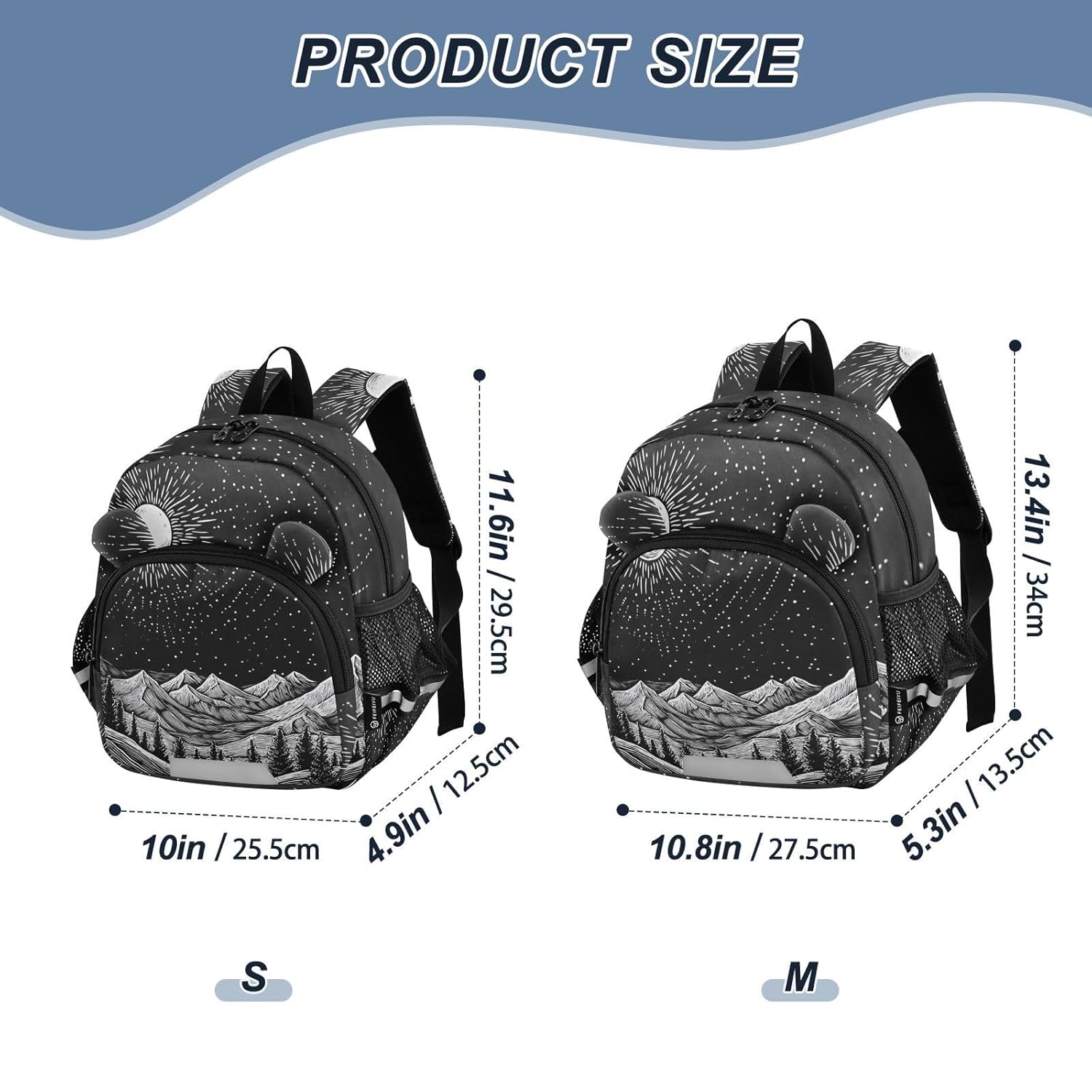 Starry Mountain Black Toddler Harness Backpack for Boys Girls 3-6 Years Kids Backpack with Anti Lost Safety Leash Baby Protection Backpack for Walking Travel Preschool