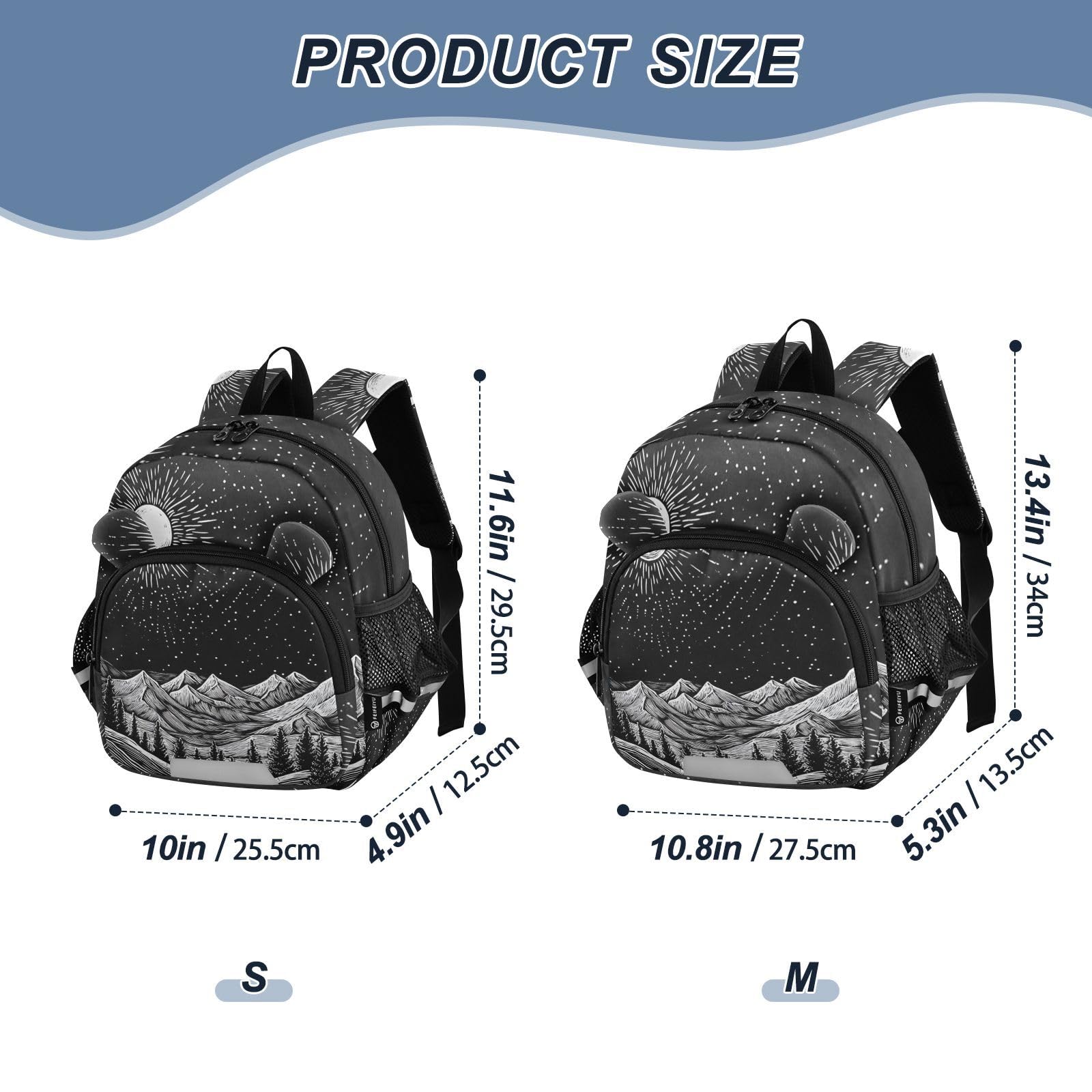 Starry Mountain Black Toddler Harness Backpack for Boys Girls 3-6 Years Kids Backpack with Anti Lost Safety Leash Baby Protection Backpack for Walking Travel Preschool