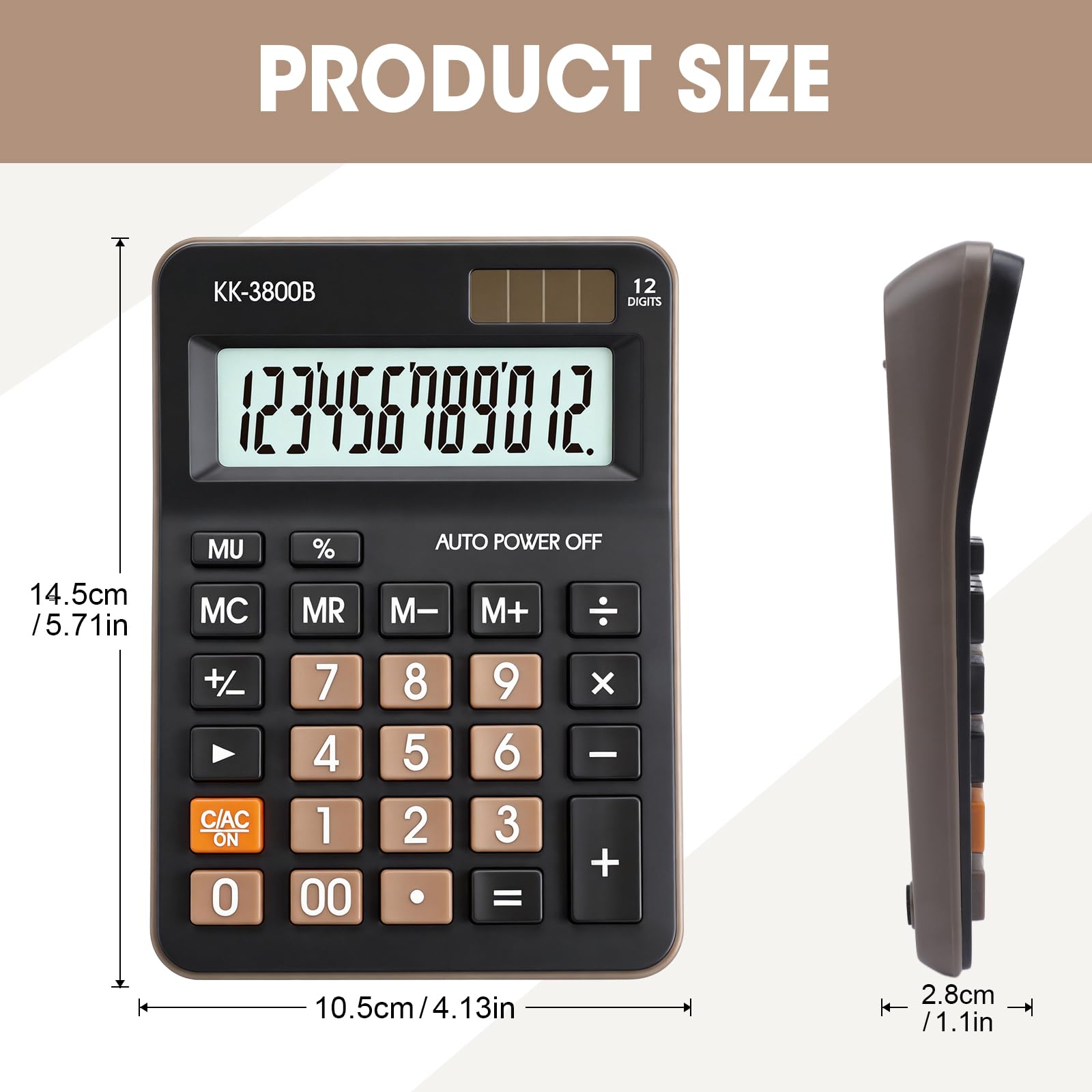 Paquete de 6 calculadoras a granel, calculadora de escritorio de 12 dígitos con pantalla LCD grande y botones grandes, energía solar y batería dual, calculadora básica estándar de 4 funciones para