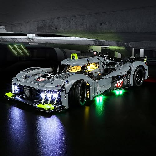 Vaodest Luz LED para Lego Technic 42156 Peugeot 9X8 24H Le Mans Hybrid Hypercar, diseño y configuración compatible con el modelo 42156 (solo luz