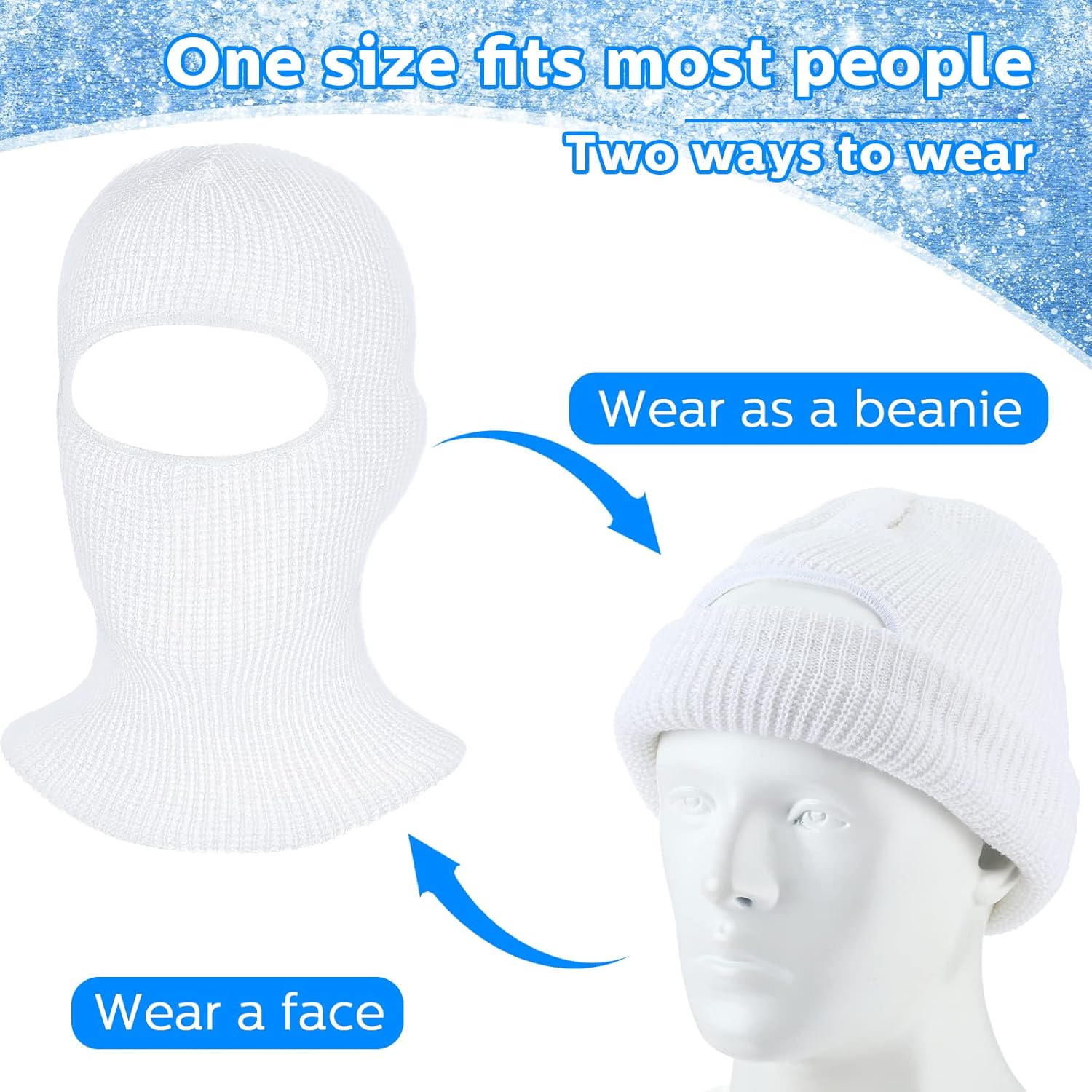 帽子 jonnlynx KNIT BALACLAVA Balaclava Face Mask Beanie Hats, 2 in 1 Knitted Beanie for
