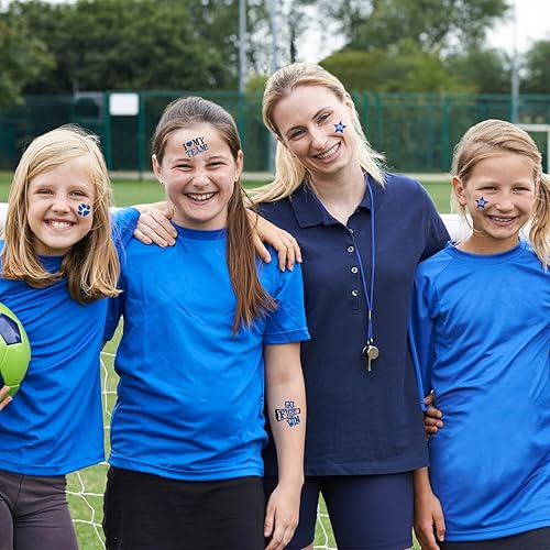 Miniatura 7 de Colarr 180 tatuajes temporales de espíritu de equipo de 2 pulgadas, 1.5 pulgadas, cara y cuerpo, pata de equipo, tatuaje de animación de equipo,