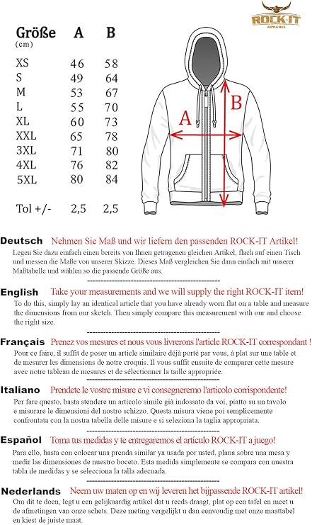 ROCK-IT Apparel® Men's Hoodie Athletic Solid - Hoody for Sports Leisure - Soft Lightweight Summer Cotton - Sweatshirt with Hood - Sizes S-5XL - Colour Black