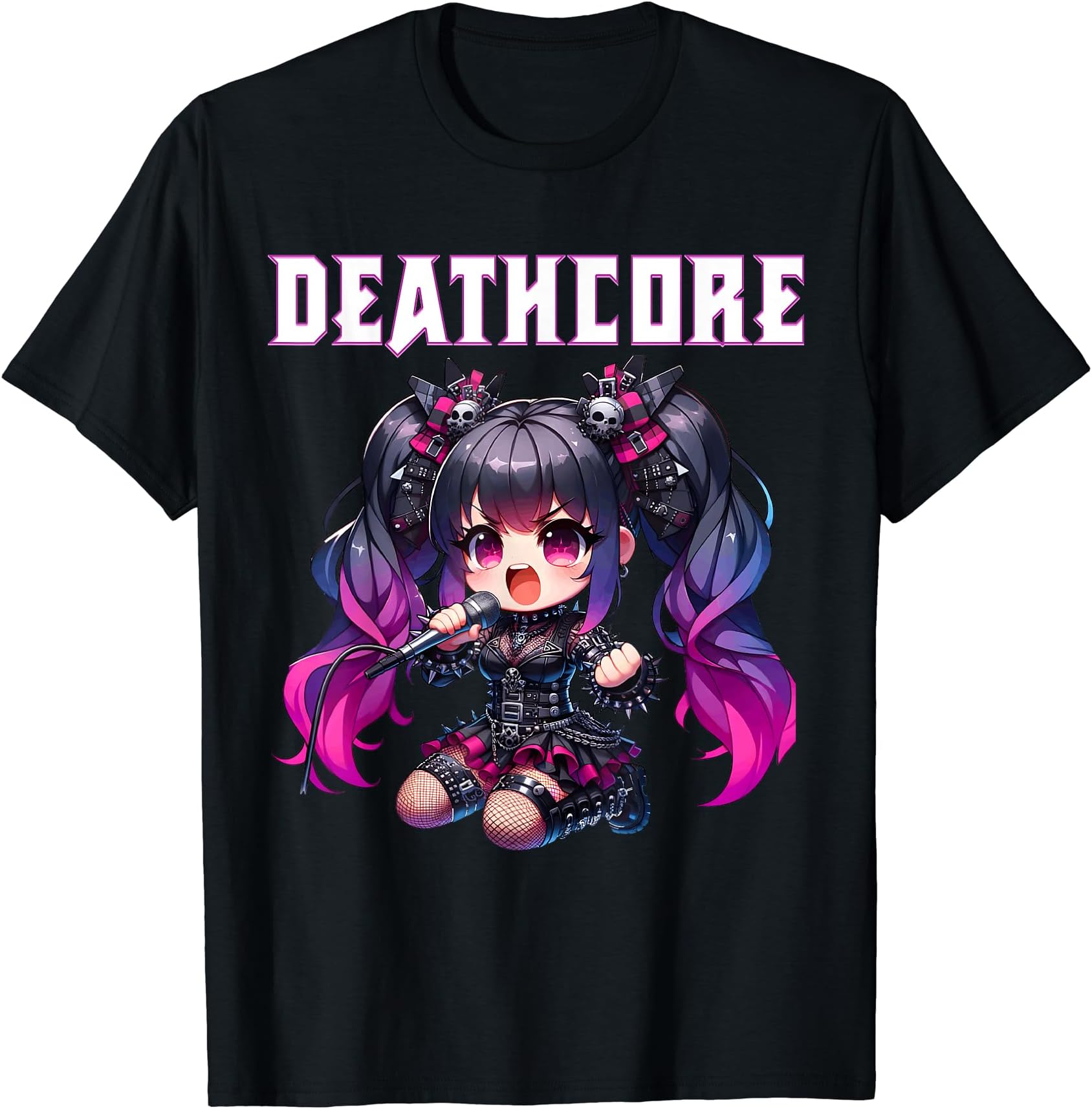 Funny Deathcore Music & Band LoversDeathcore Music Anime Girl T-Shirt