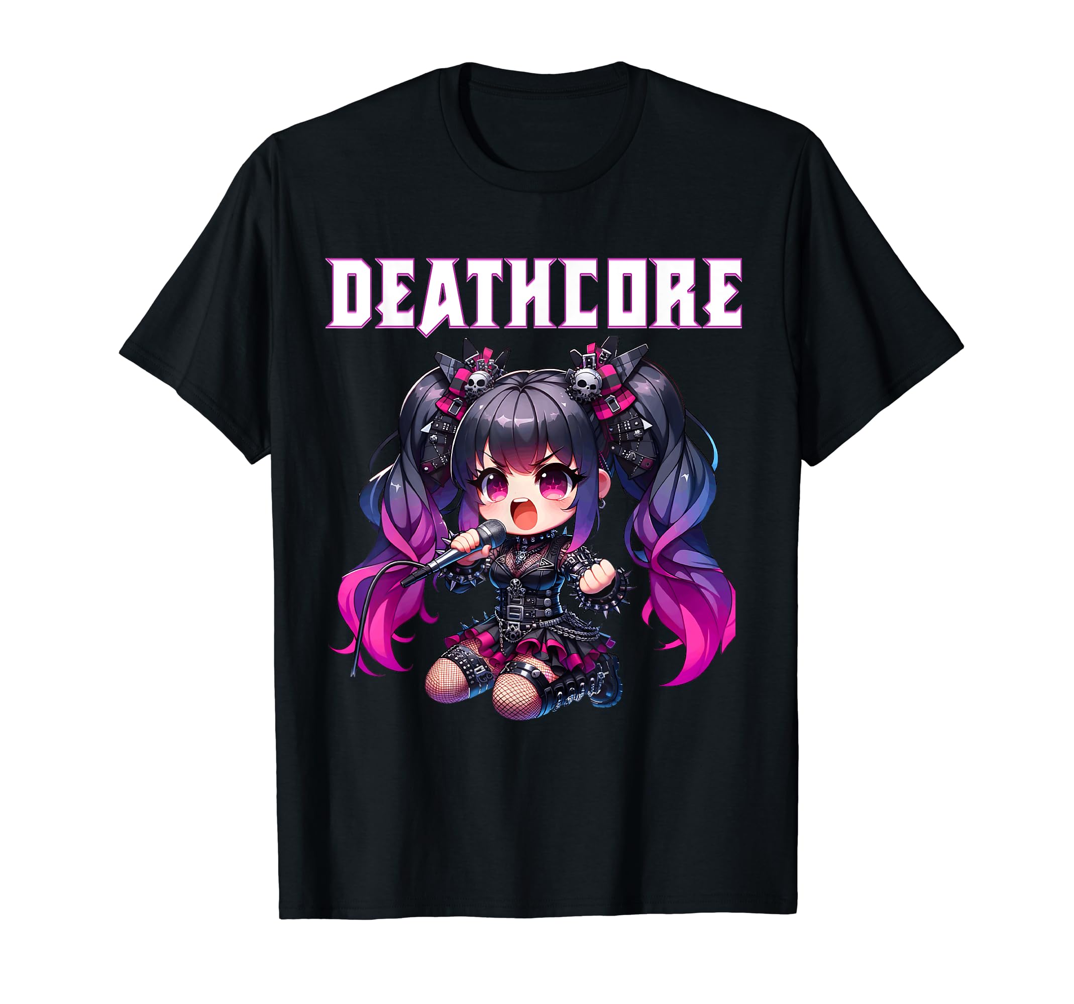 Funny Deathcore Music & Band LoversDeathcore Music Anime Girl T-Shirt