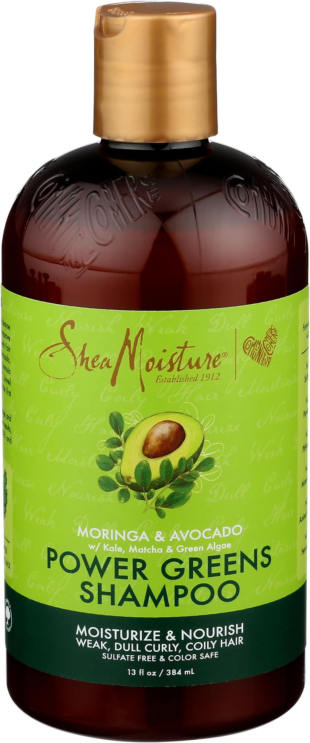 Moringa and Avocado Power Greens Shampoo 384 ml, Clear