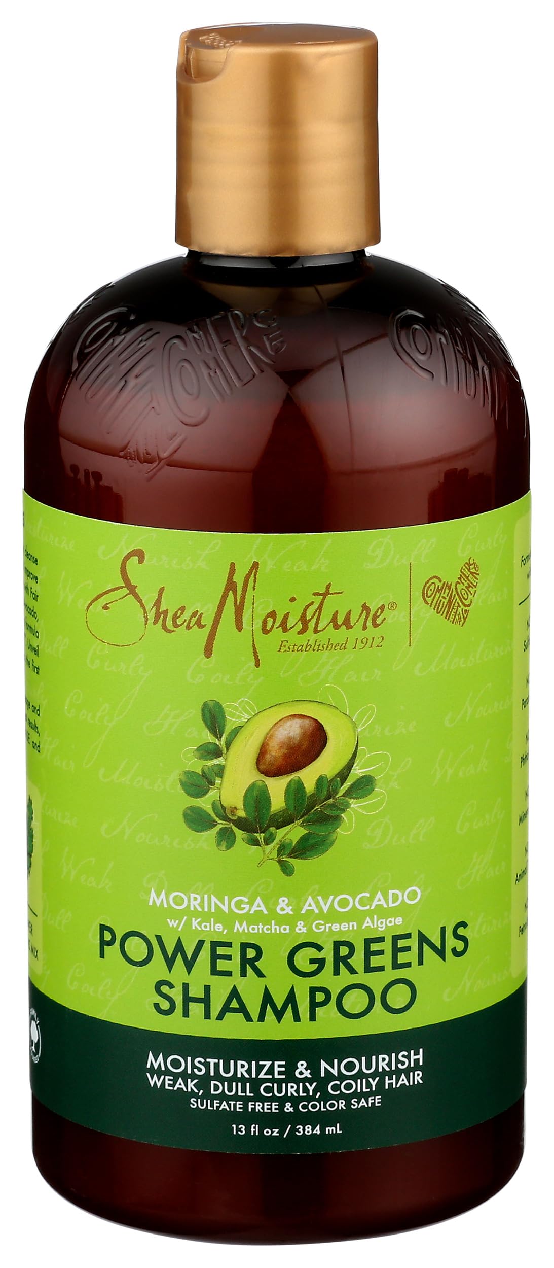 SHEA MOISTURE Moringa and Avocado Power Greens Shampoo 384 ml, Clear