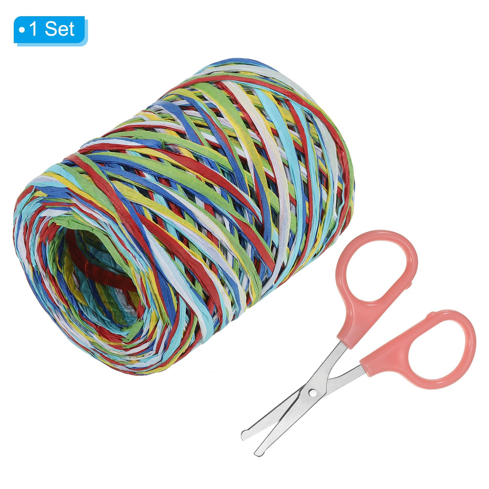 PATIKIL Raffia Paper Craft Ribbon Assortment Kit, Natural Raffia String with Scissor for Gifts Flower Bouquets, Decoration - Image 3