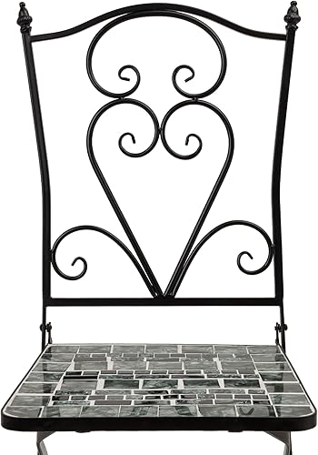 Miniatura 14 de Alpine Corporation MJK112A Alpine - Juego de mosaico de vidrio veteado estilo bistró, negrogris