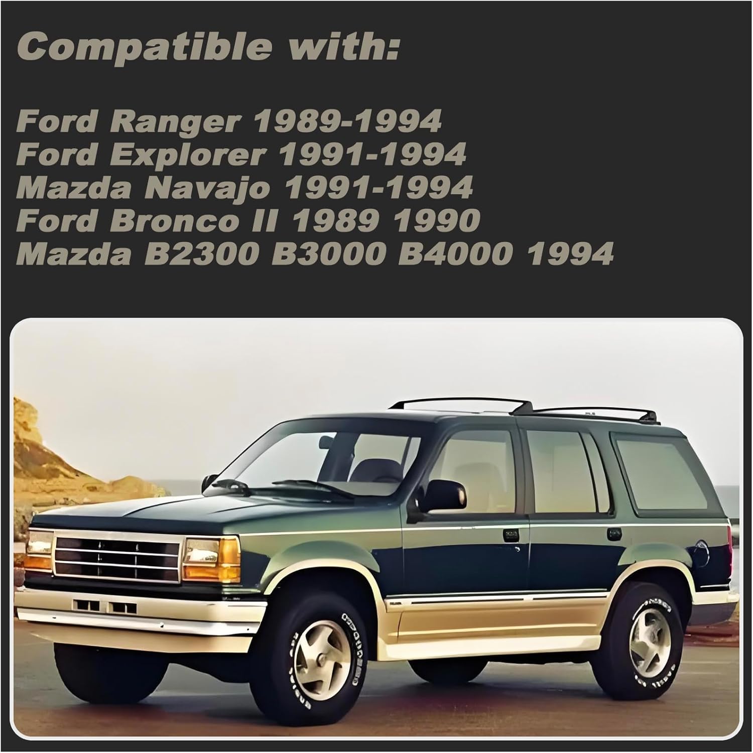 Dashboard Mat Cover UV Rays Protector Fit for 1989-1994 Ford Ranger/ 1991-1994 Explorer/ 1991-1994 Mazda Navajo/ 1989-1990 Ford Bronco II/ 1994 Mazda B2300 B3000 B4000 Dash Mat Accessories