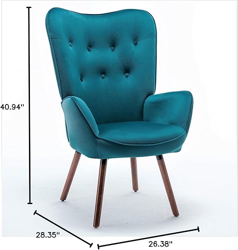 Miniatura 2 de Sillas elegantes con brazos decorativos para sala de estar, dormitorio u oficina en casa, sillón de mediados de siglo con botones con diseño de