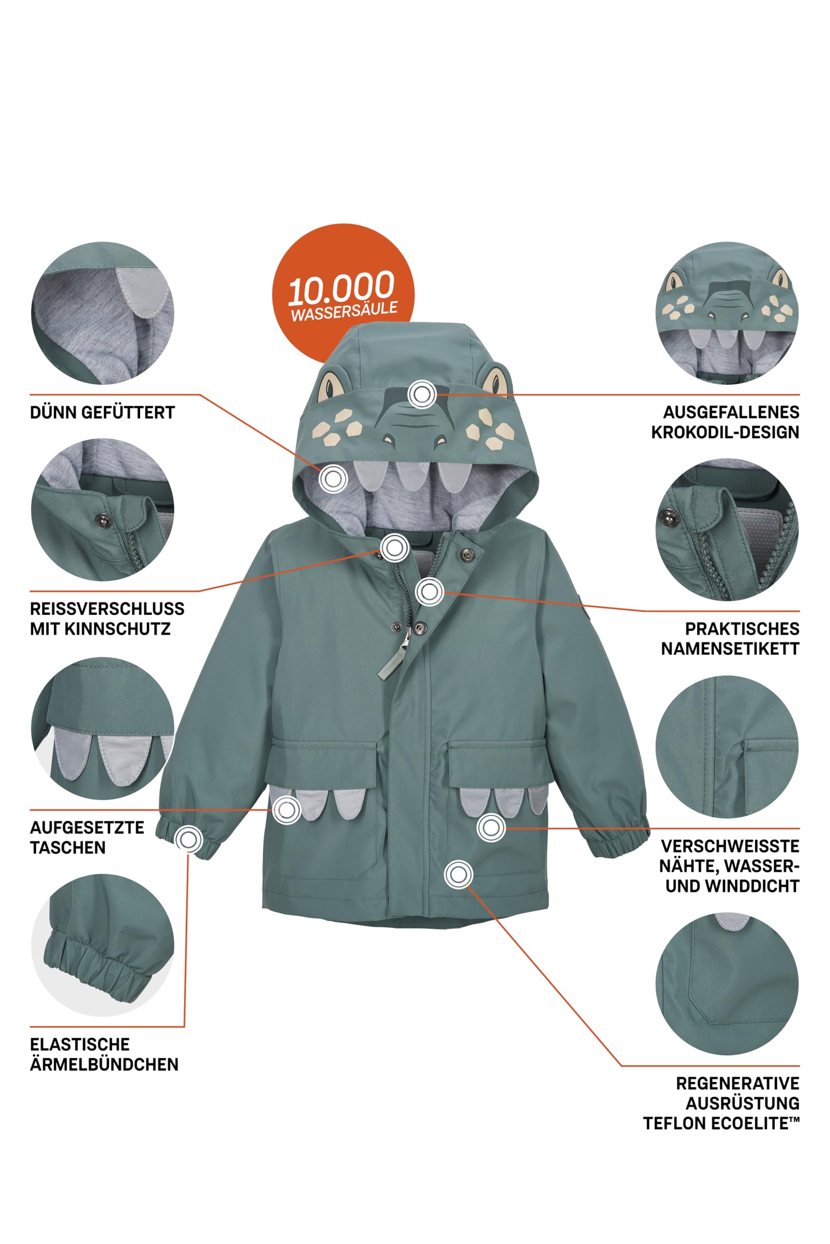 first instinct by killtec Fios 11 Mns Jckt Giacca funzionale/giacca outdoor impermeabile con cappuccio Unisex - Bimbi 0-24