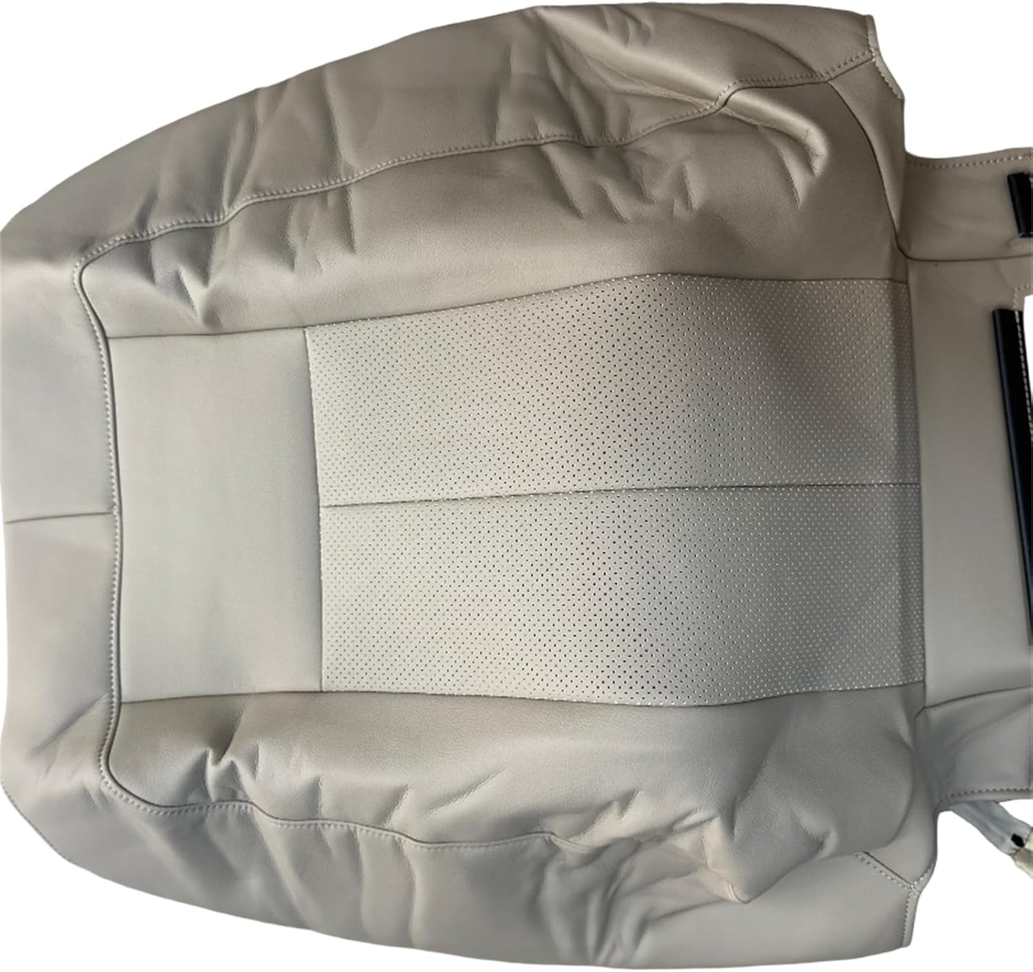 Driver & Passenger Leather Tan Bottom and Top Lean Back Perforated Artificial Seat Covers Fit for 2007-2014 Expedition XLT Limited Eddie Bauer