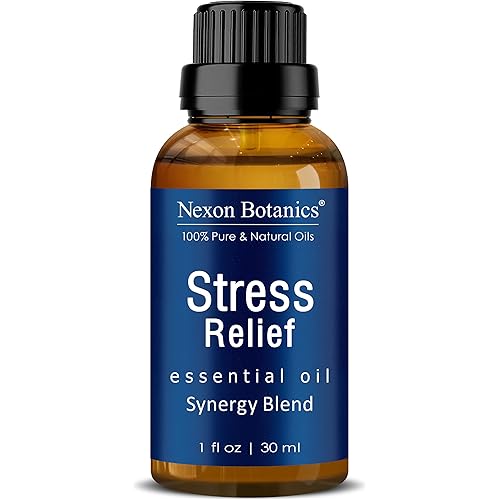 Stress Relief Essential Oil Blend 30 ml - Stress Relief & Calm Essential Oil for Diffusers & Aromatherapy - Promotes Relaxation & Rest - Nexon Botanics