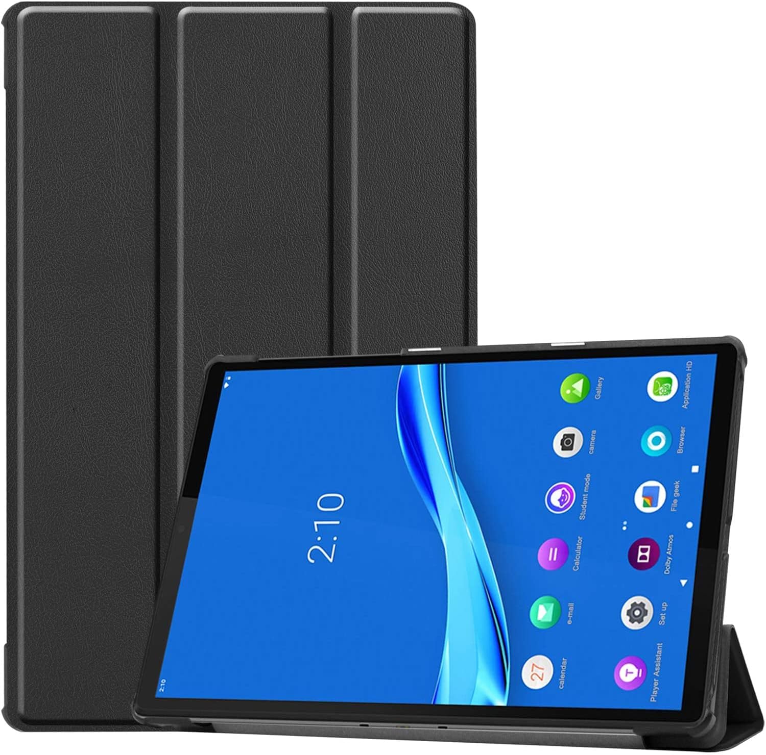 Smart Trifold Hard Back Flip [Auto Sleep Wake] Case Cover for Lenovo Tab M10 FHD Plus TB-X606V / TB-X606F / TB-X606X [1st and 2nd Gen] 10.3 inch - Black