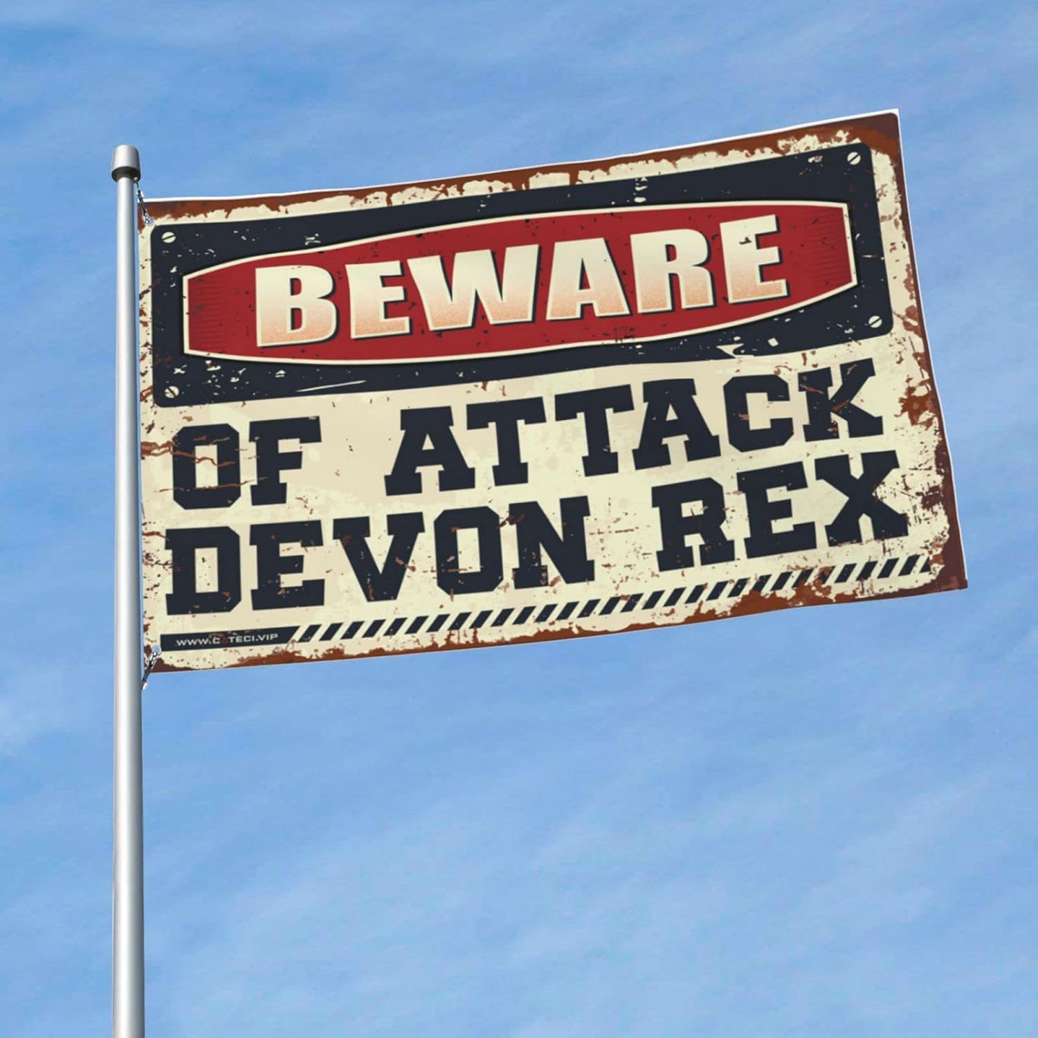 CakJuice Man Cave Bar Beware of Attack Devon Rex Flag Man Cave デコレ