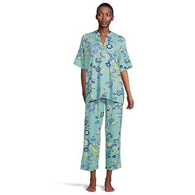 N by Natori Fluer Dragon Cozy Knit Short Sleeve Pajama Set Women