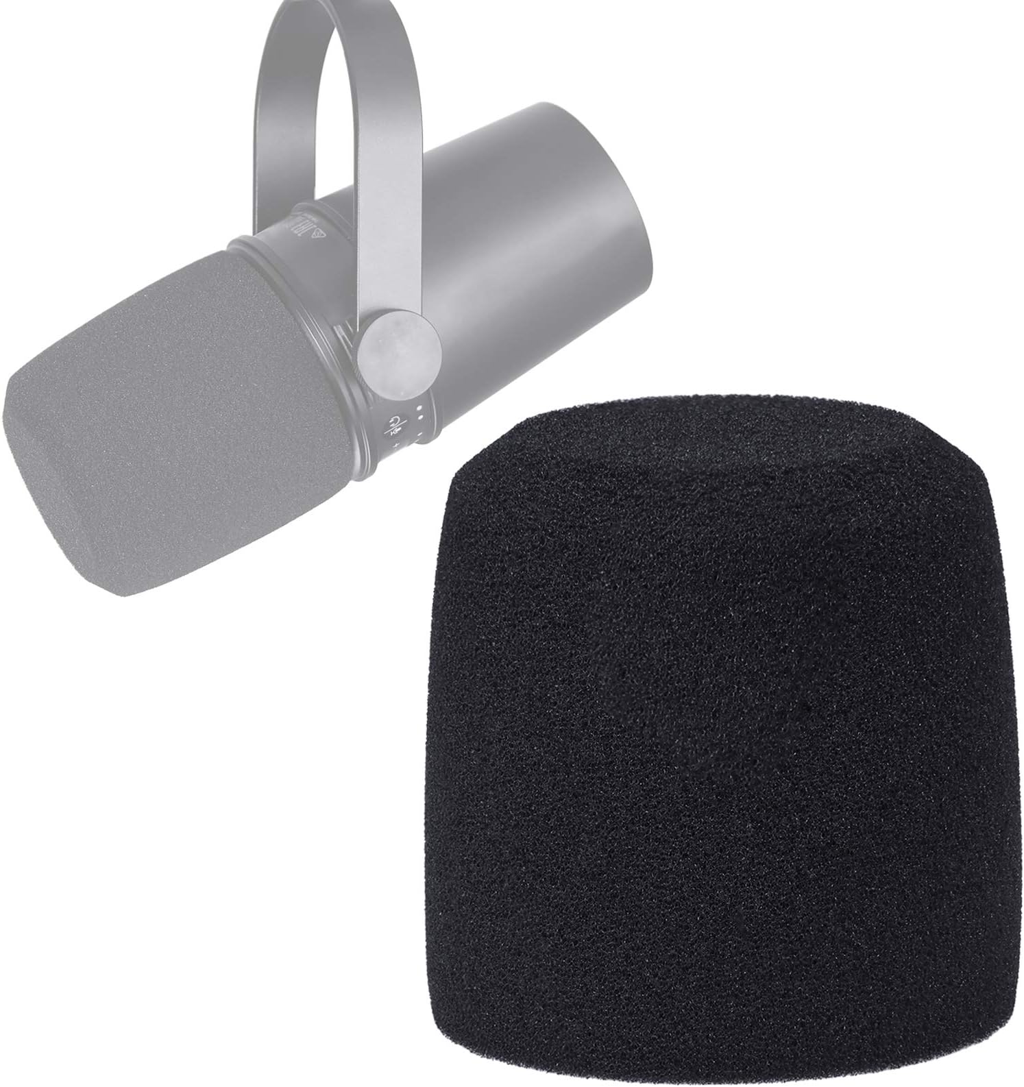 SUNMON Shure MV7 Pop Filter Foam Cover - Professional Mic Windscreen Wind Cover Compatible with Shure MV7 Podcast Microphone to Minimise Plosives
