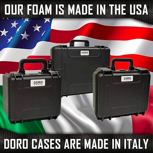 Vista 22 de Estuche para pistola Doro para 4 pistolas 12 con inserto de espuma MyCaseBuilder personalizado, impermeable, resistente, armas de fuego tácticas