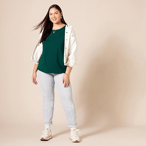 Vista 164 de Yaxa Essentials Women's Regular-Fit Short-Sleeve Crewneck T-Shirt