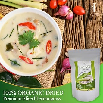 Lemongrass from Organic Thailand Farm, Premium Grade, 3.5 oz (100g), Lemon Grass for Tea, Drink And Food. Strong aroma and vibrant flavor.
