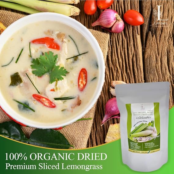 Lemongrass from Organic Thailand Farm, Premium Grade, 3.5 oz (100g), Lemon Grass for Tea, Drink And Food. Strong aroma and vibrant flavor.