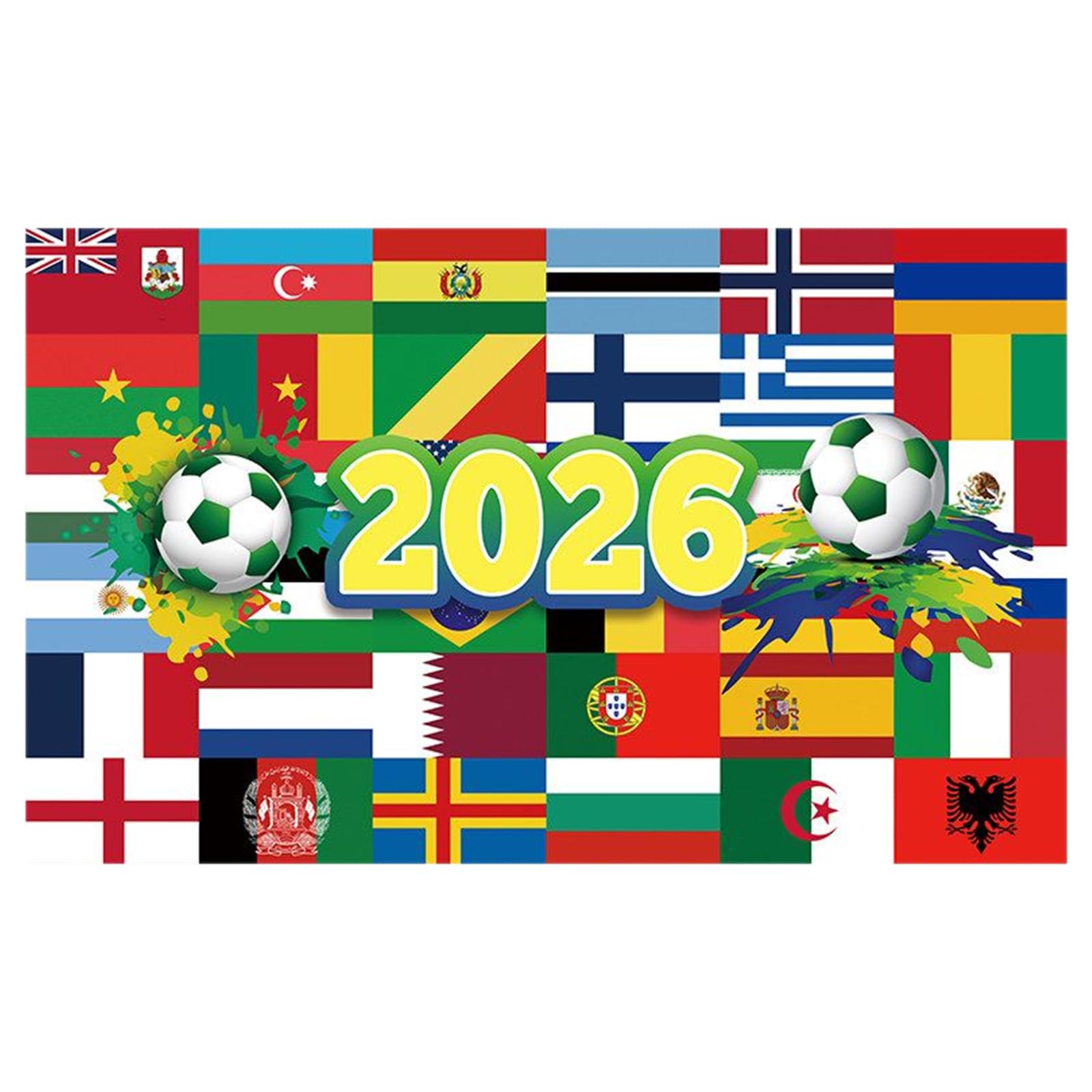 2026 Football Championship Banner (150x90cm) - Large Major Football Event 2026 flags for Home Fan Zone, Durable 2026 Backdrop for Pub Parties, Vibrant Banner for Fans