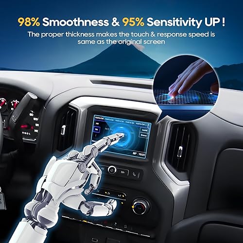 Miniatura 5 de LFOTPP SILVERADO 1500 - Protector de pantalla de navegación para automóvil LTZ MyLink de 7 pulgadas 2014-2021, 9H de vidrio templado, centro de