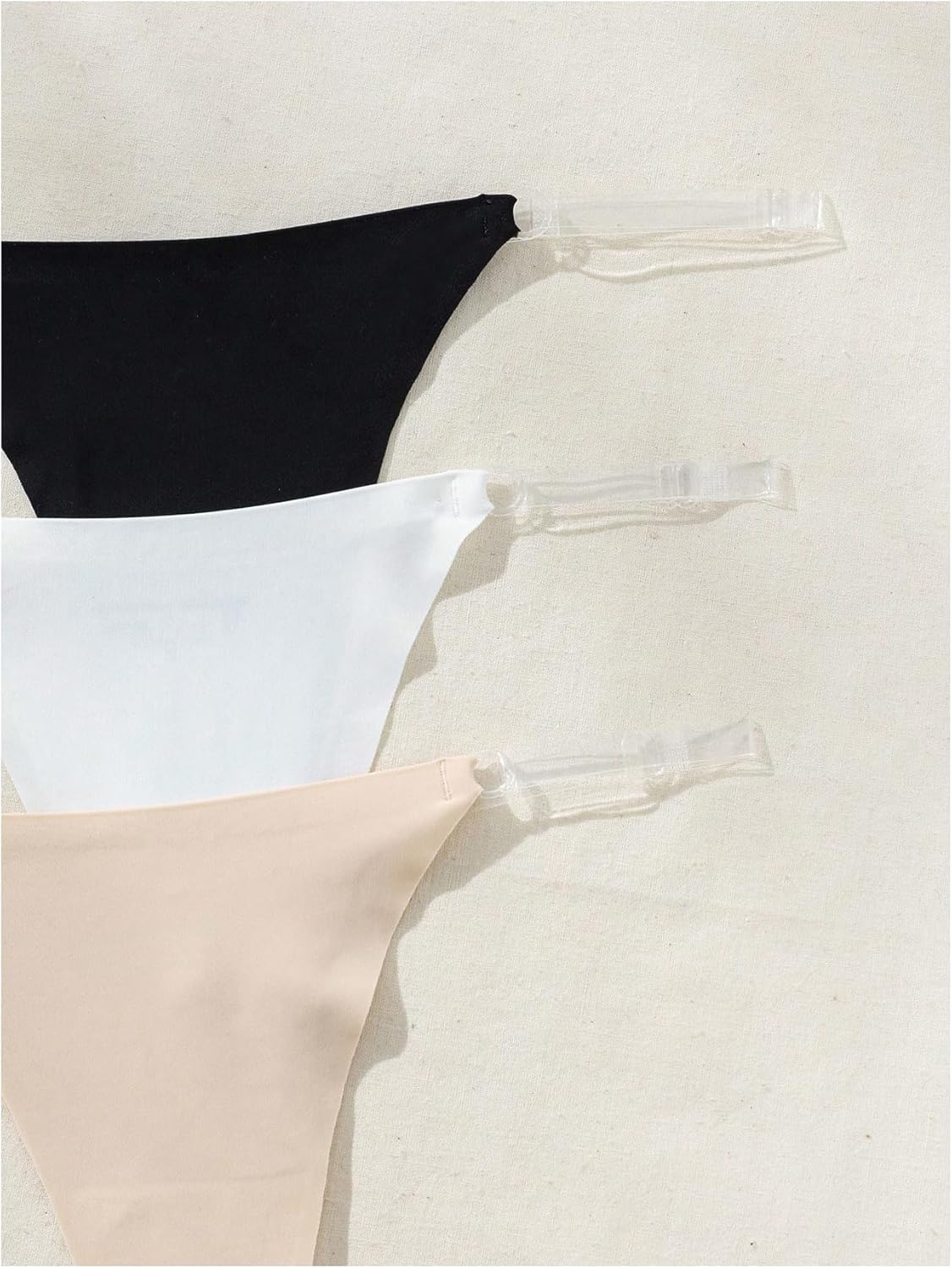 GORGLITTER Women's G String Thongs Sexy 3 Pack No Show Invisible Clear Strap Underwear Low Rise Panties - Image 3