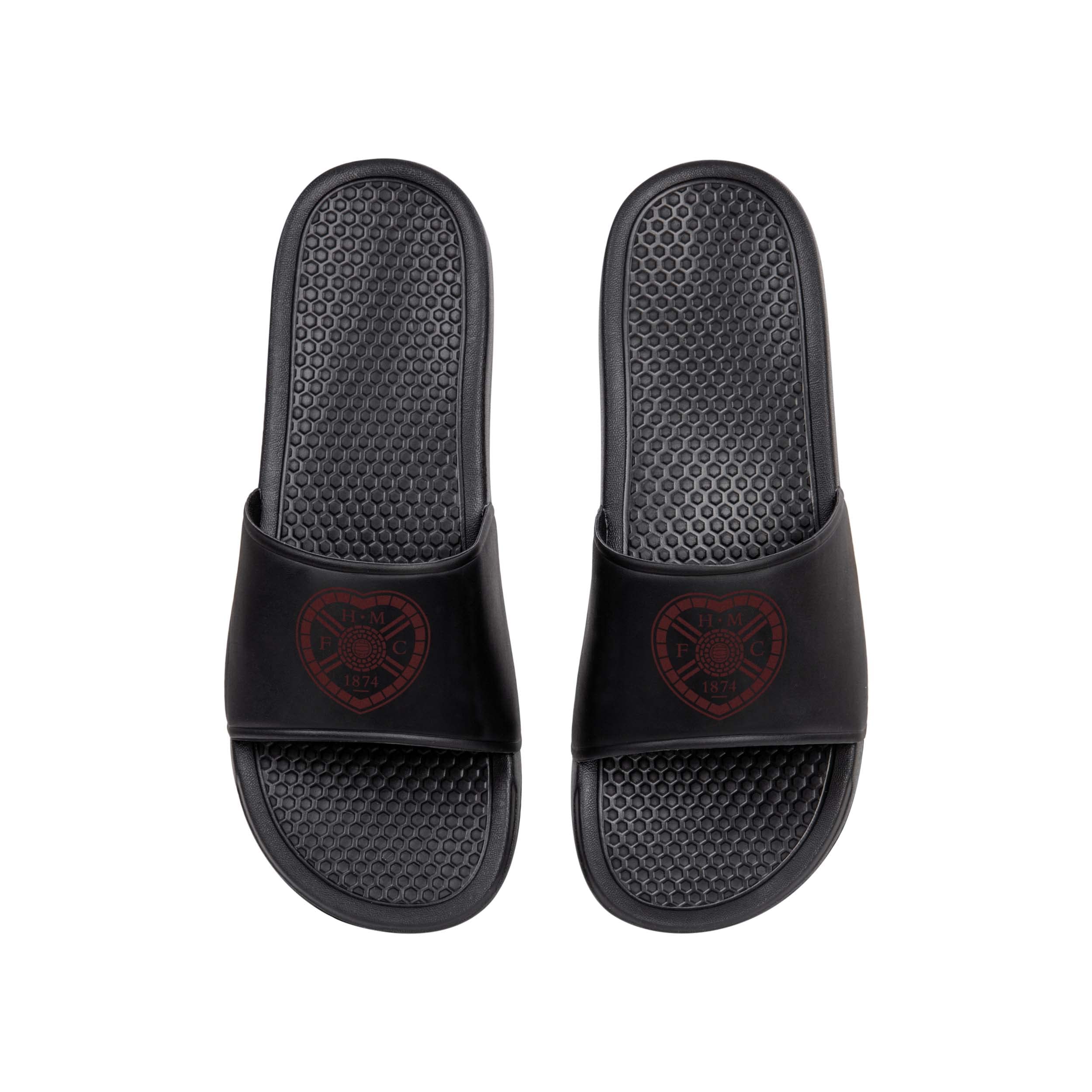 FOCO Scottish Premiership SPFL Football Heart of Midlothian Fan Shower Pool Sliders Mens Size 12/13, Heart of Midothian, 12/13 UK
