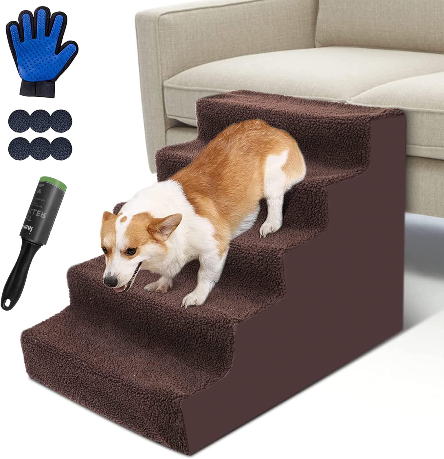 Dog Stairs 24 Inches High PPREOCE Dog Stairs For Small Dogs, High