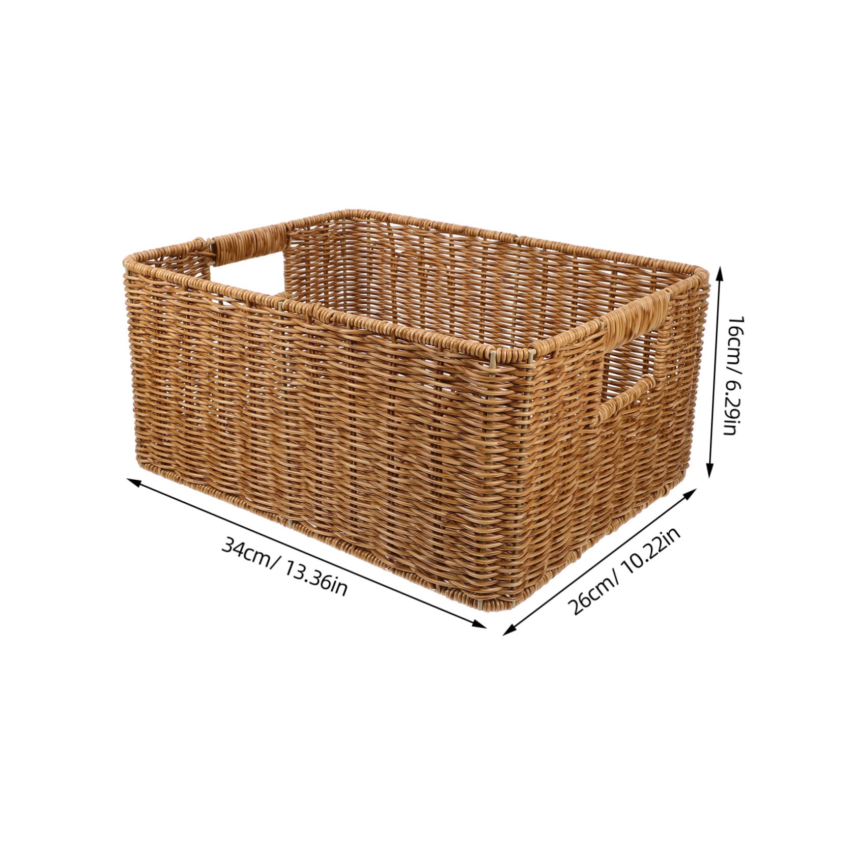 ERINGOGO Versatile Woven Basket Large Desktop Storage Decorative Sundries Organizer Home Decor 34x26x16cm