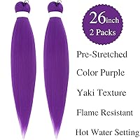 Vista 2 de Pelo trenzado morado preestirado Kanekalon trenzado de pelo preestirado Ez trenzado hipoalergénico trenzado extensiones de cabello