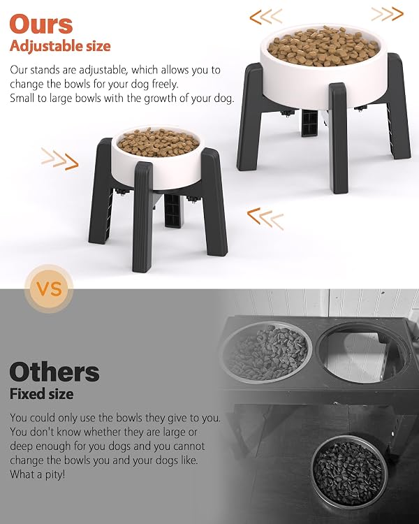 CZPET Dog Bowl Stand Width Adjustable [2 Pack, Stand Only] by CZPET - Used condition - Image 3