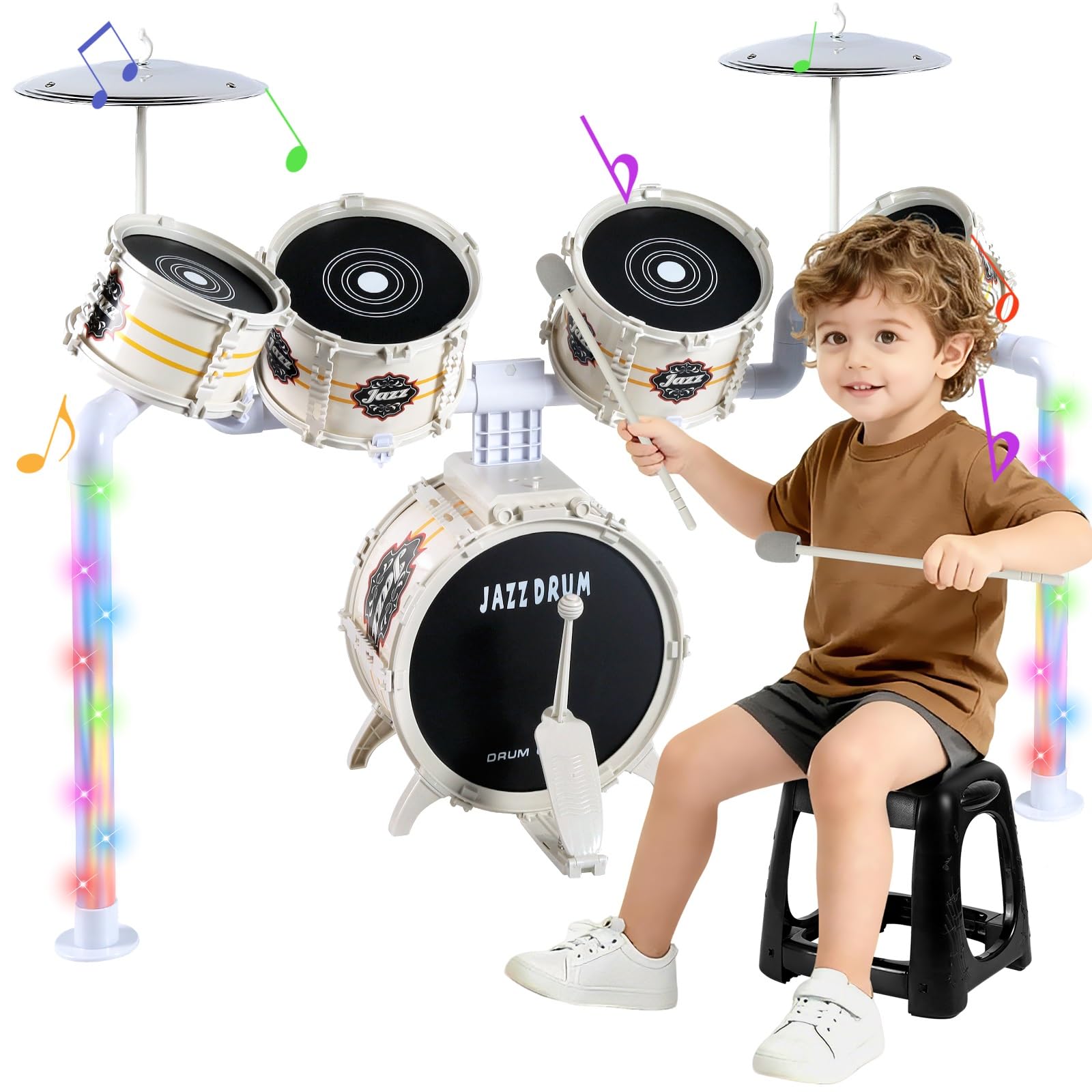 Batería Infantil Musical Color Café Para Niños Desde 3 Años | Llévala