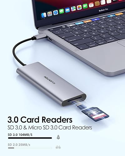 Miniatura 4 de LENTION Concentrador multipuerto USB C con HDMI 4K, 3 USB 3.0, lector de tarjetas SDMicro SD 3.0, compatible con PD de 100 W MacBook Pro 2023-2016,