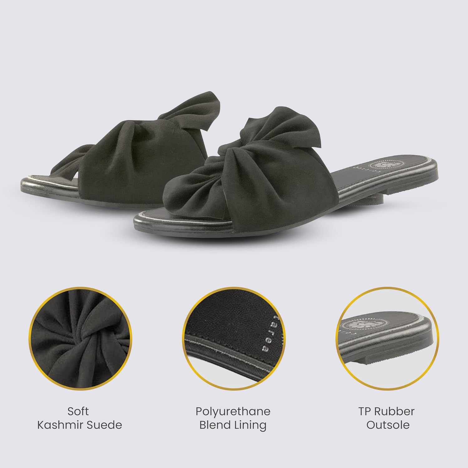 JATAREA Women’s Slip-On Leather Flat Sandals with Round Open Toe | Classic and Trendy Slippers - Image 7