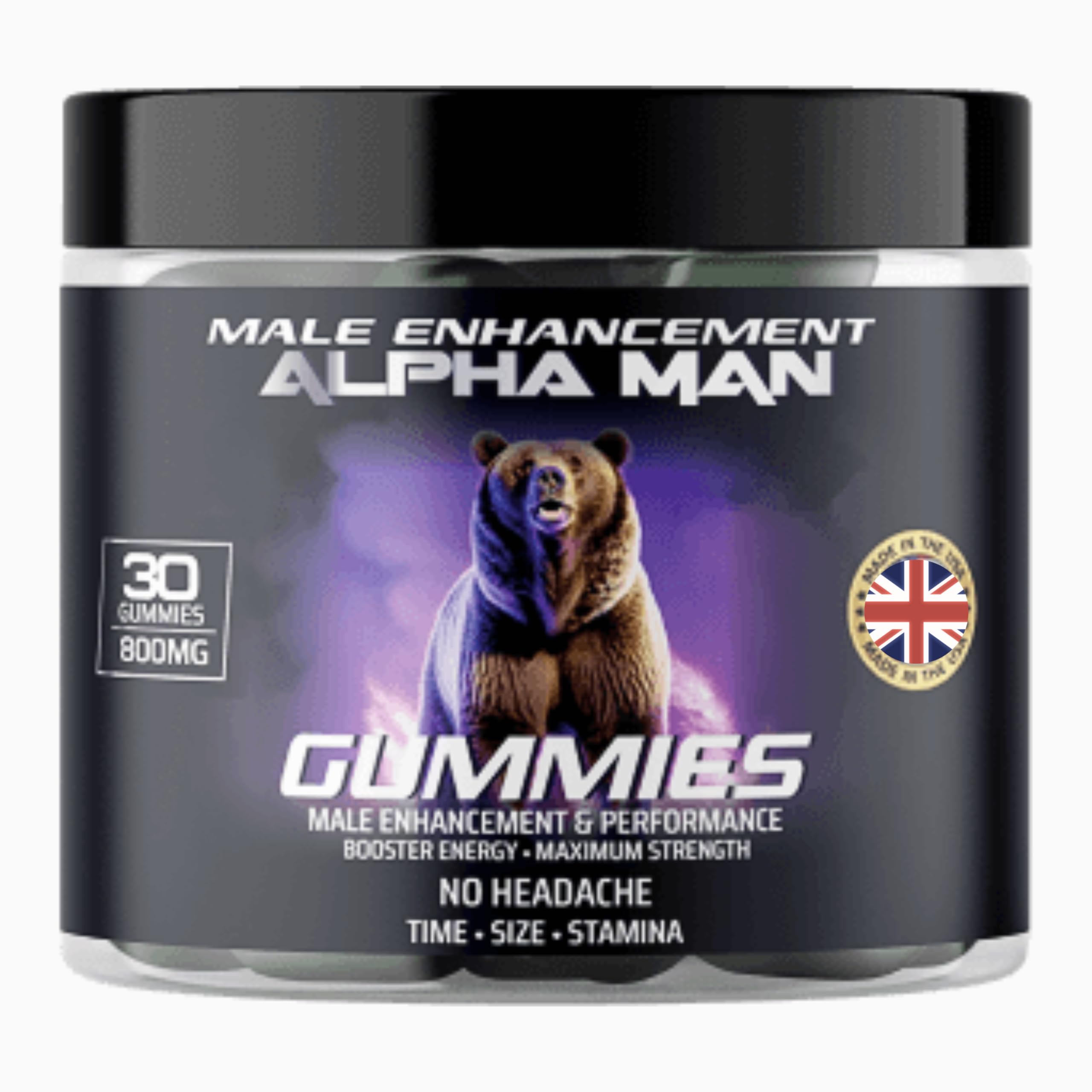Alpha Man Male Enhancement Gummies, Vegan, 30-Days Supply