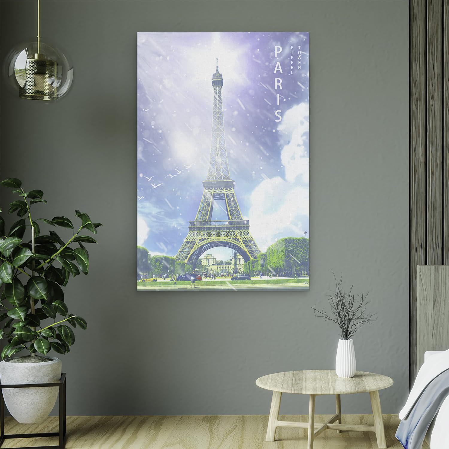 Artaza Cuadros Decoración Salón Modernos Torre Eiffel Paris - 60x90 cm - Cuadros Decorativos Skyline - Decoración Pared Ciudades Del Mundo - Lienzo Francia
