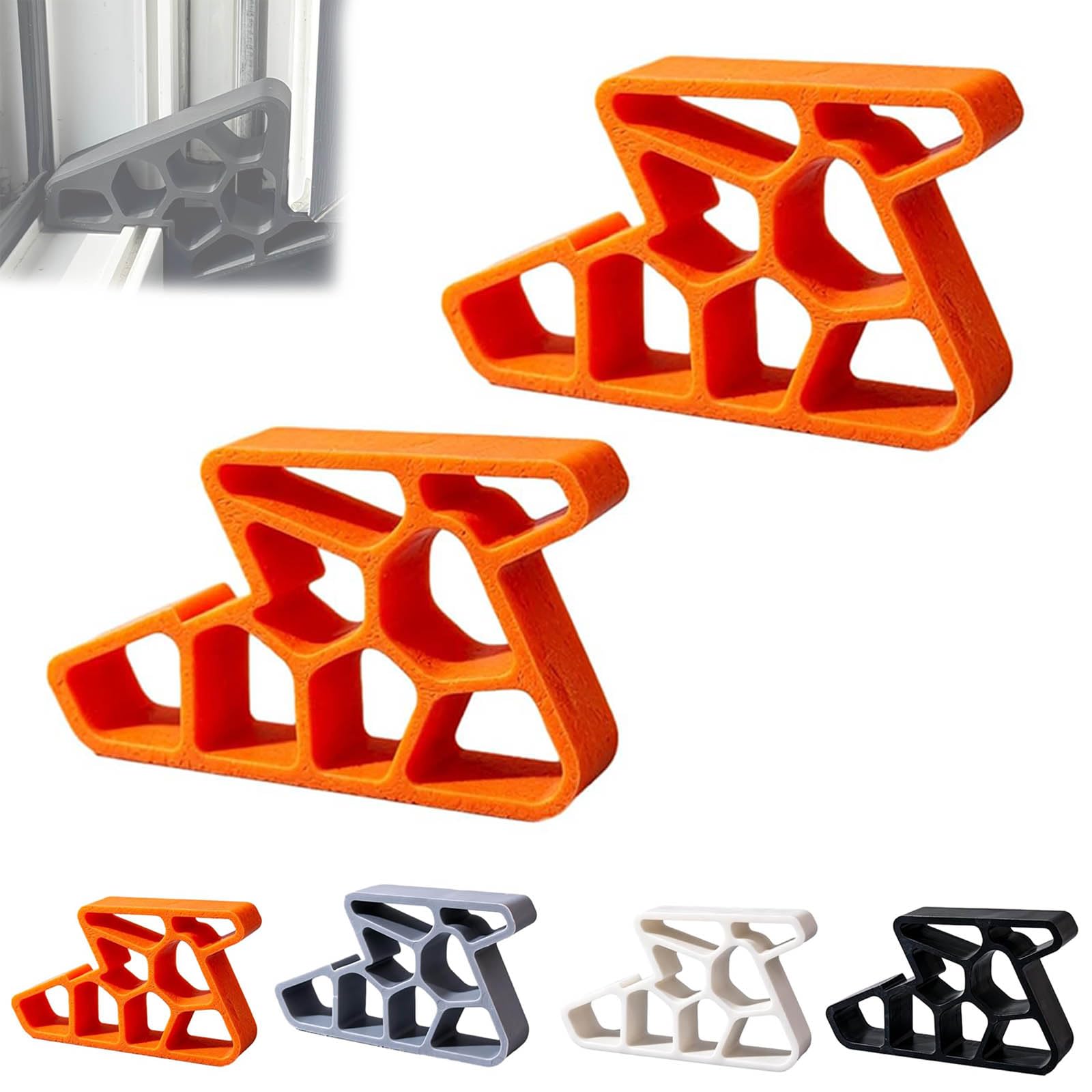 Secure Track Door Stop,Secure Trap Door Stop,Window Patio Doorstop (Orange*2)