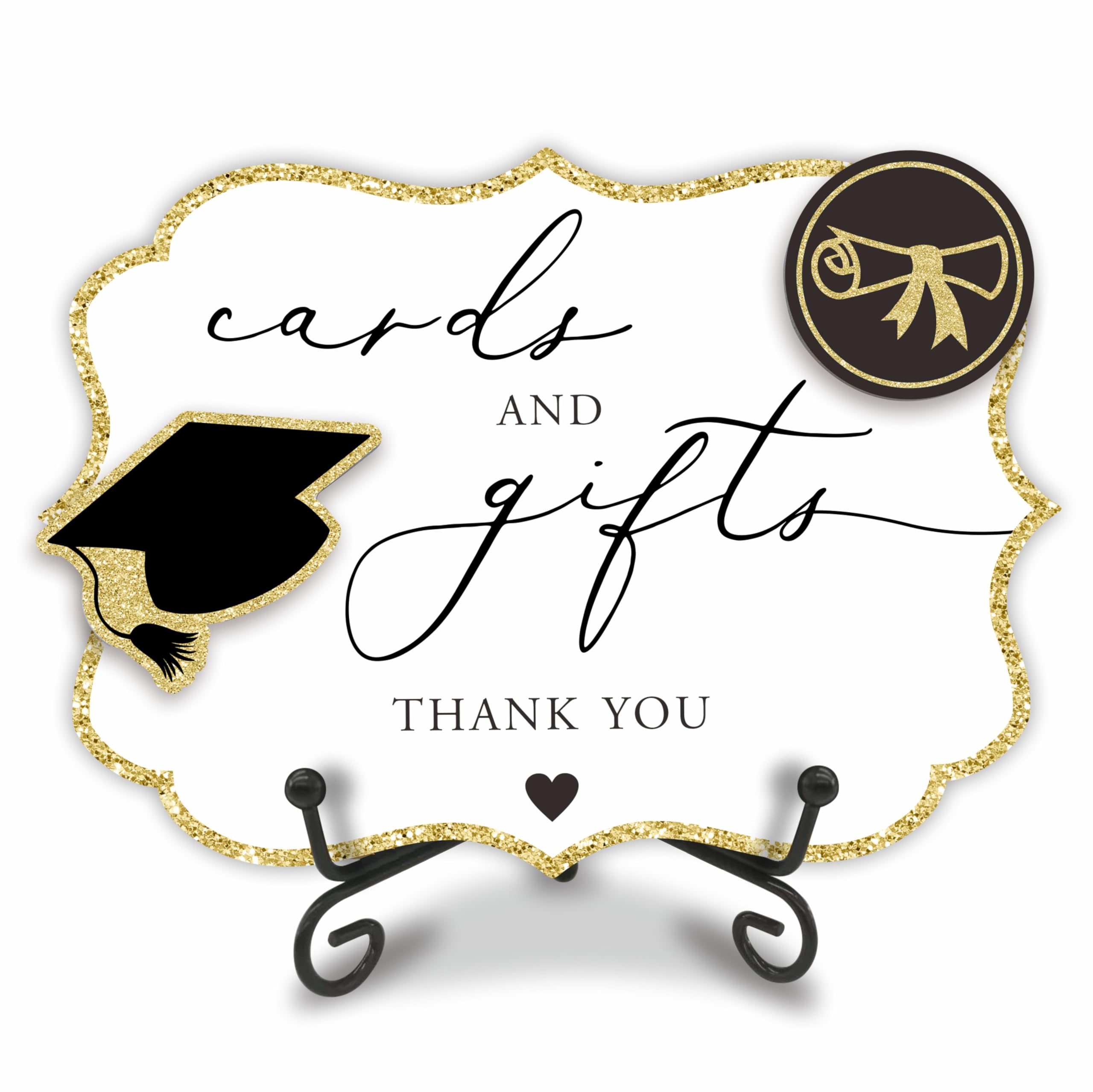 Cards & Gifts, Thank You - Graduation Wooden Buffet Sign, Candy Sign With 1 Metal Support & 2 DIY Wood Decor With Velcro, Grad Party Decor & Supplies(