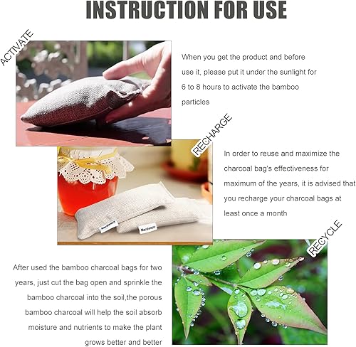 Miniatura 7 de Paquete de 6 bolsas desodorizantes de carbón para zapatos, removedor de olores y eliminador de olores, bolsas purificadoras de aire de carbón de